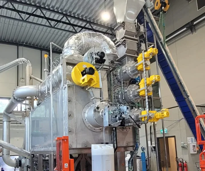 The plant during assembly and factory acceptance testing at Inrigo's workshop